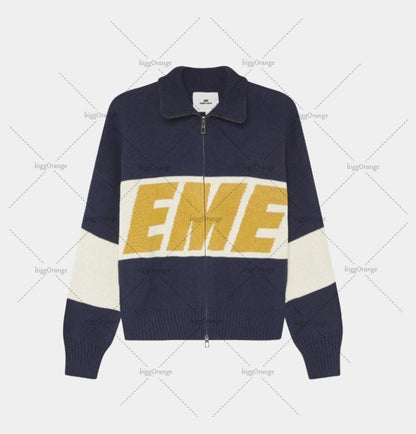 European American Hip-hop Letters Fashion Oversized Casual Double Zipper Cardigan Women Y2K Street Harajuku Loose Sweater Men