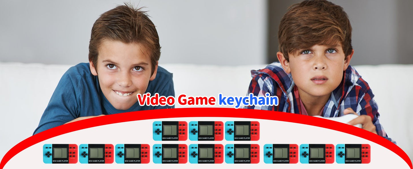 12-100pcs Mini Handheld Game Console Keychain Video Game Party Favors For Kids Birthday Christmas Gifts School Classroom Prizes