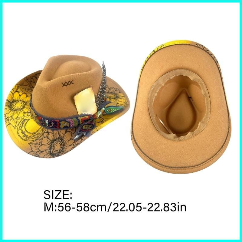 Friendly Cotton Blend Western styles Hat Braided Band Decoration Unisex