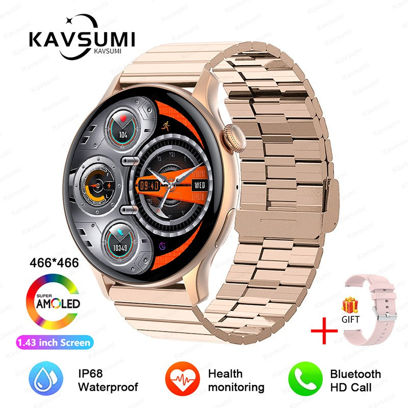Smartwatch Feminino 2025 NFC Amoled HD GPS Monitor Cardíaco Bluetooth Ligações à Prova D'Água Para Mulheres Presente
