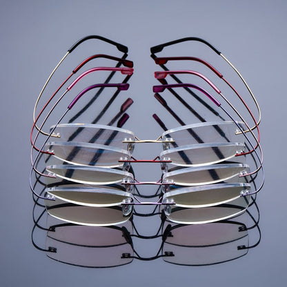 Ultralight TR90 Memory Titanium Rimless Reading Glasses Men&Women Presbyopic Eyeglasses +1.0 +1.5 +2.0 to+3.5 +4.0