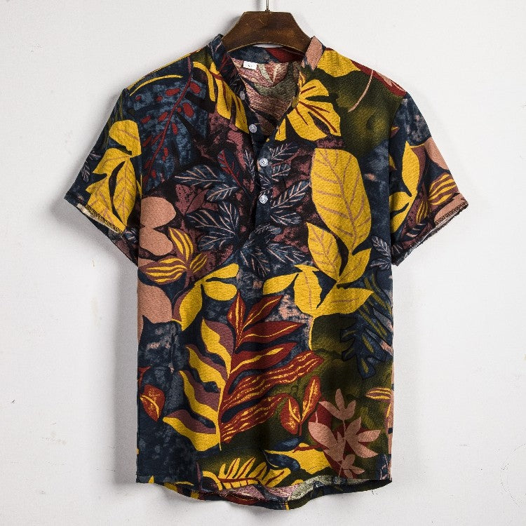 2024 new Hawaiian Cotton High Quality Shirts Men's Oversize Shirt Man Tiki Fashion Clothing Blouses Luxury Social T-shirts