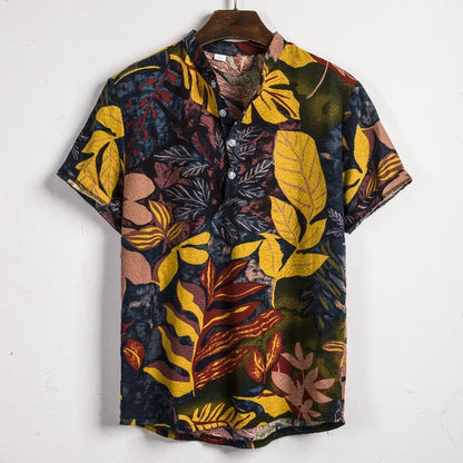 2024 new Hawaiian Cotton High Quality Shirts Men's Oversize Shirt Man Tiki Fashion Clothing Blouses Luxury Social T-shirts