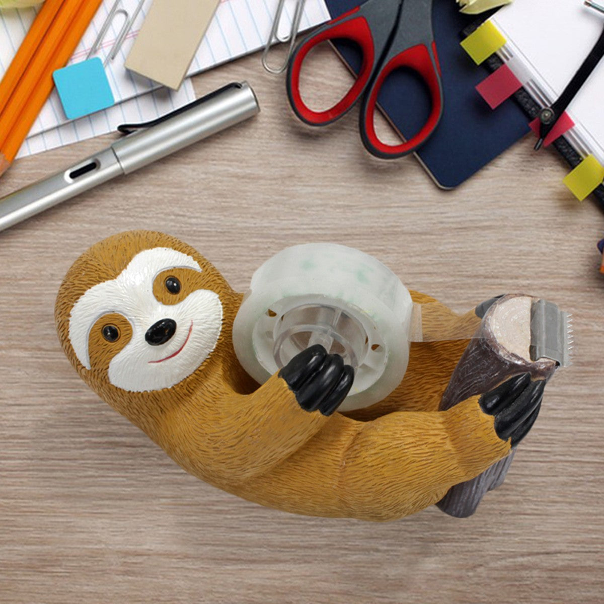1pc sloth tape holder, creative animal home and office supplies, cute animal environment atmosphere ornaments, holiday gifts