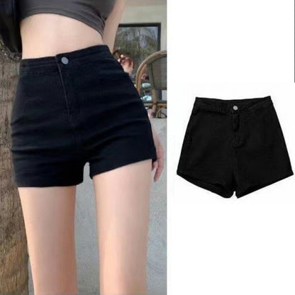 Black Hot Women's Casual Tights Pants Ultra-short High-waisted Slimming Leggings Sexy Petite Summer Shorts