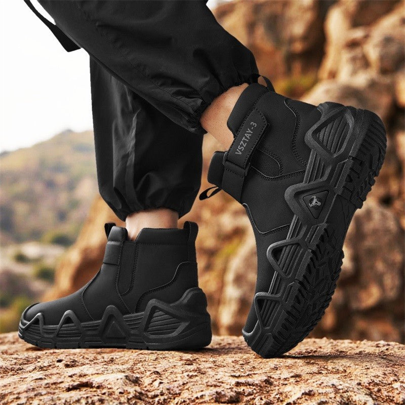 Men's casual sports shoes, high-top breathable outdoor hiking and mountaineering shoes, men's travel walking shoes