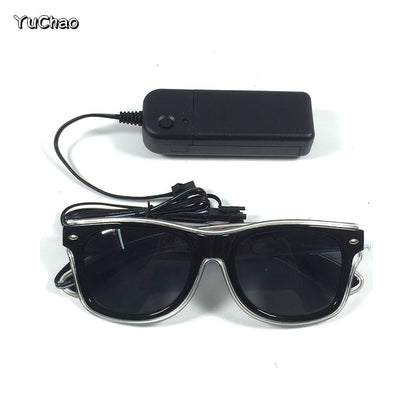 Led Glasses NightClub Masquerade Concert Club Neon Accessories Cool Vogue Flashing LED Futuristic Glasses Men Metal Cool Glasses