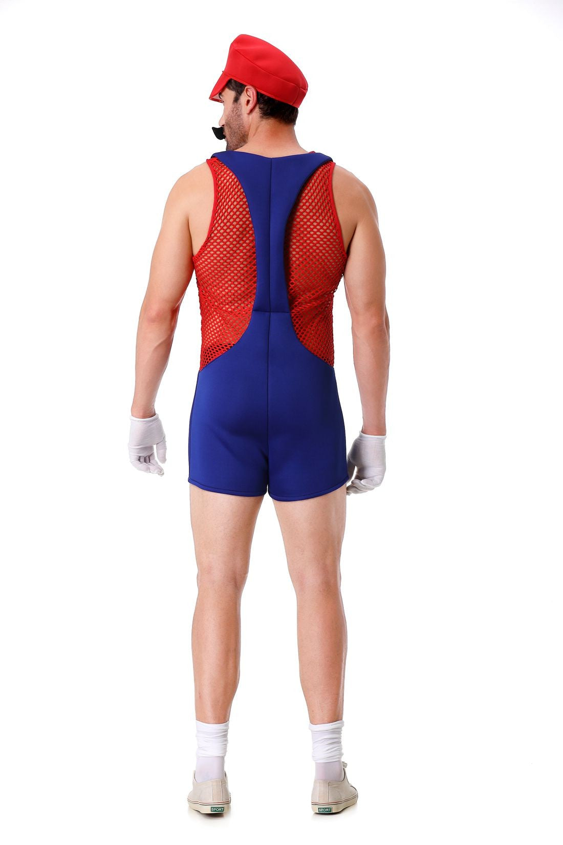 Halloween Cosplay Men's Anime Super Luigi Bros Hollow Overalls Jumpsuits Costume Carnival Party Disguise Plumber Funny Onesie