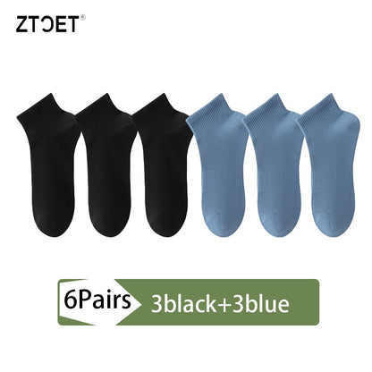 6Pairs Men Socks Combed Cotton Mesh Breathable Odor proof and antibacterial Spring Summer for Male sock New High Quality Man