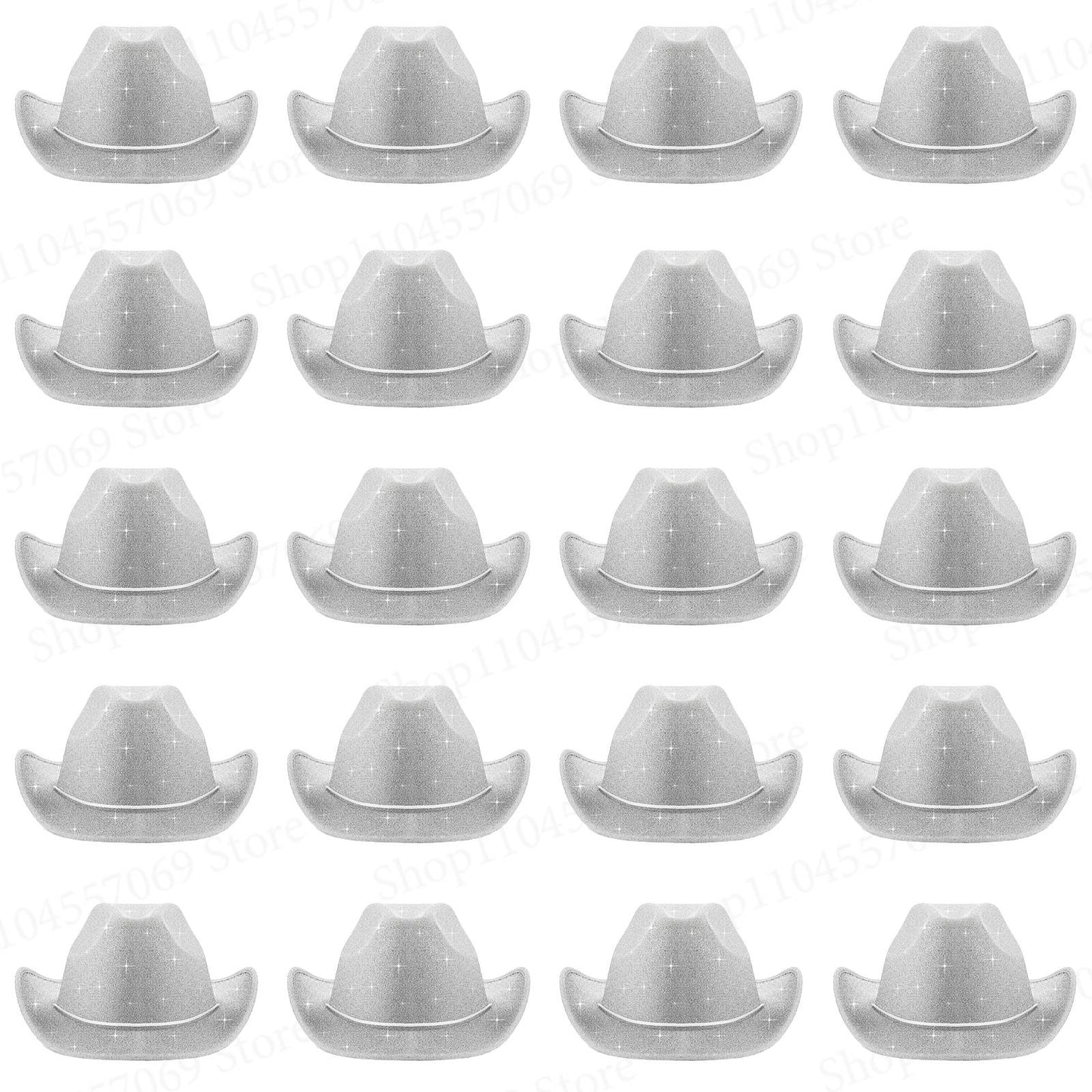 6-48Pcs Sparkly Cowboy Hat for Wedding Bachelorette Party Cowgirl Hats with Bandanas Heart Sunglasses Western Party Supplies