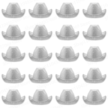 6-48Pcs Sparkly Cowboy Hat for Wedding Bachelorette Party Cowgirl Hats with Bandanas Heart Sunglasses Western Party Supplies