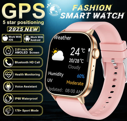 2025 Military GPS Smart Watch Men Flashlight Compass Waterproof Outdoor Sports Tracker Bluetooth Call Smartwatch For Android IOS