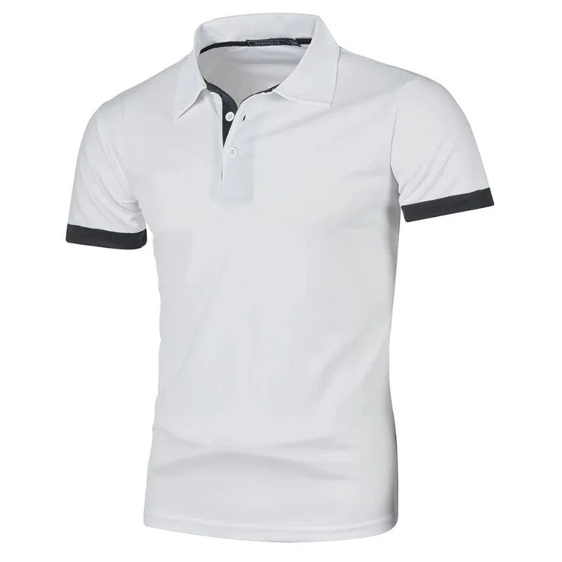 Summer Mens Short Sleeve Polo Shirts Lightweight Lapel Streetwear Breathable Tshirts for Men Basic Business Solid Color Top