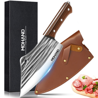 MDHAND High-carbon Stainless Steel Kitchen Knife Handmade Forged Chef  Knife Bone Chopper Traditional Cleaver Slicing Knife