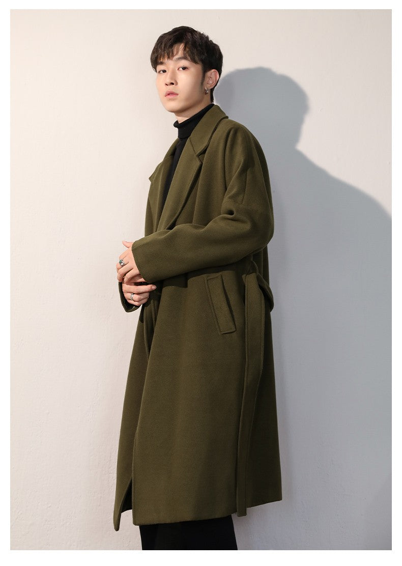 Men's Winter luxury Cardigans Trench Male Black Wool Overcoat Coat Black Long Padding Coat Men's Clothes Jac Windbreaker For Men