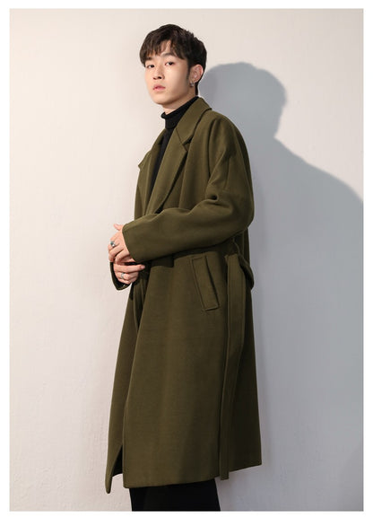 Men's Winter luxury Cardigans Trench Male Black Wool Overcoat Coat Black Long Padding Coat Men's Clothes Jac Windbreaker For Men