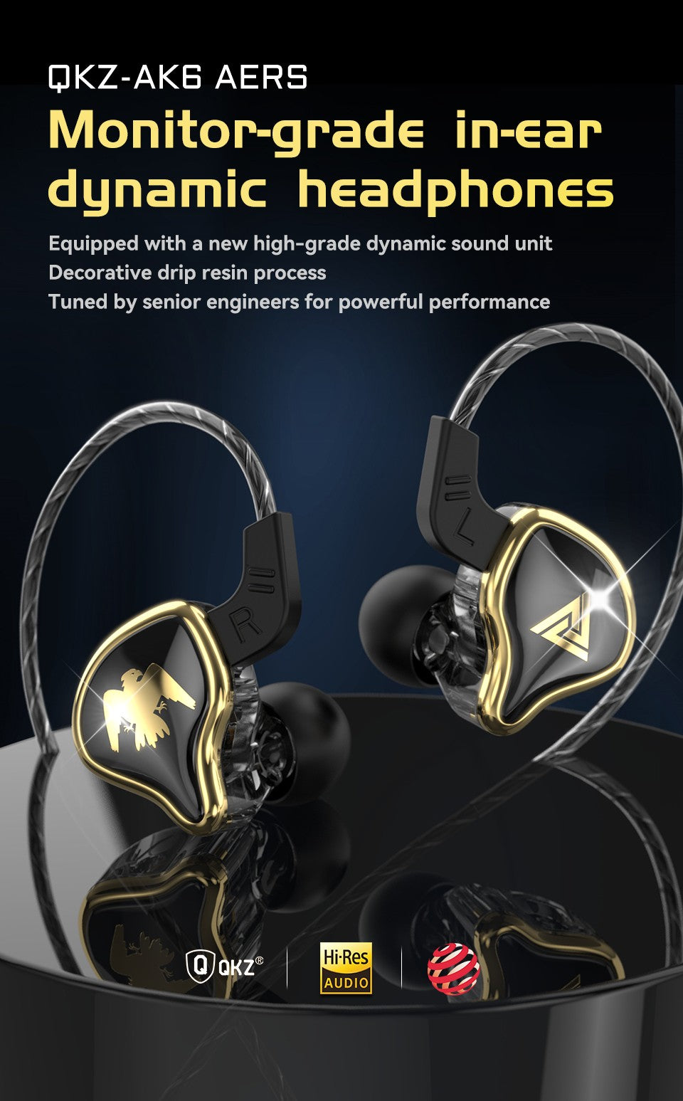 QKZ AK6 Ares EDX PRO 1DD Dynamic Earphones HIFI Music Sport Earbuds In Ear Earphones Sport Noise Cancelling Headset EDXPRO DQ6 Z