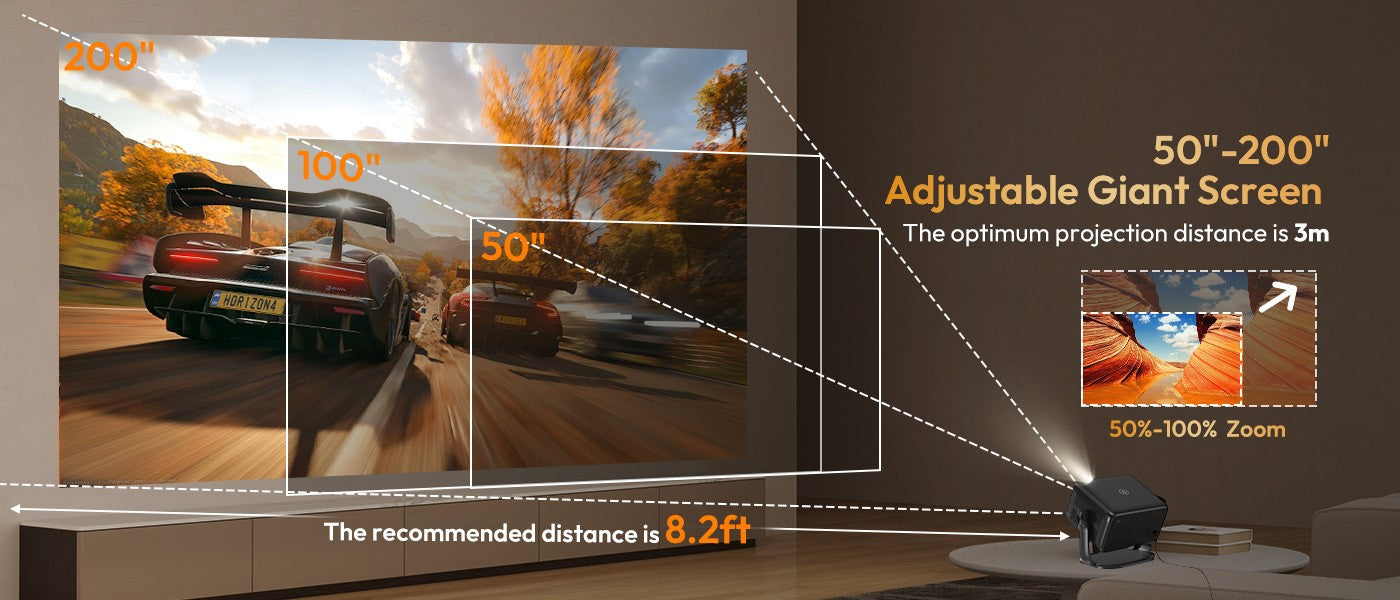 XGODY 4K Native 1080P WiFi6 Android Projector 18000lumen Voice Control AI Auto Focus HD Home Theater Cinema