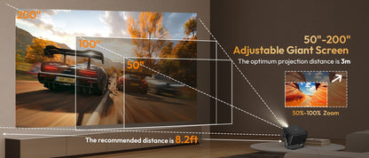 XGODY 4K Native 1080P WiFi6 Android Projector 18000lumen Voice Control AI Auto Focus HD Home Theater Cinema