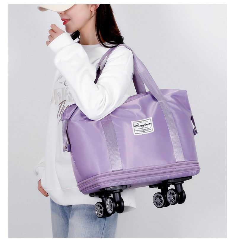 Mala expansível com rodízio universal Grande capacidade de armazenamento para separação de itens secos e molhados Bolsa de viagem e fitness leve