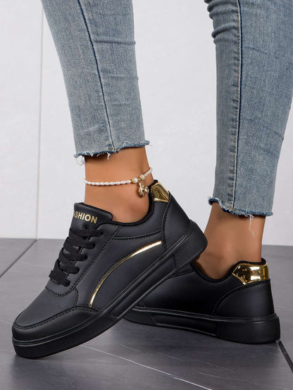 Baasploa Tênis Casual Feminino de Couro com Plataforma para Mulheres Clássicos Confortáveis Sapatos de Skate Antiderrapantes