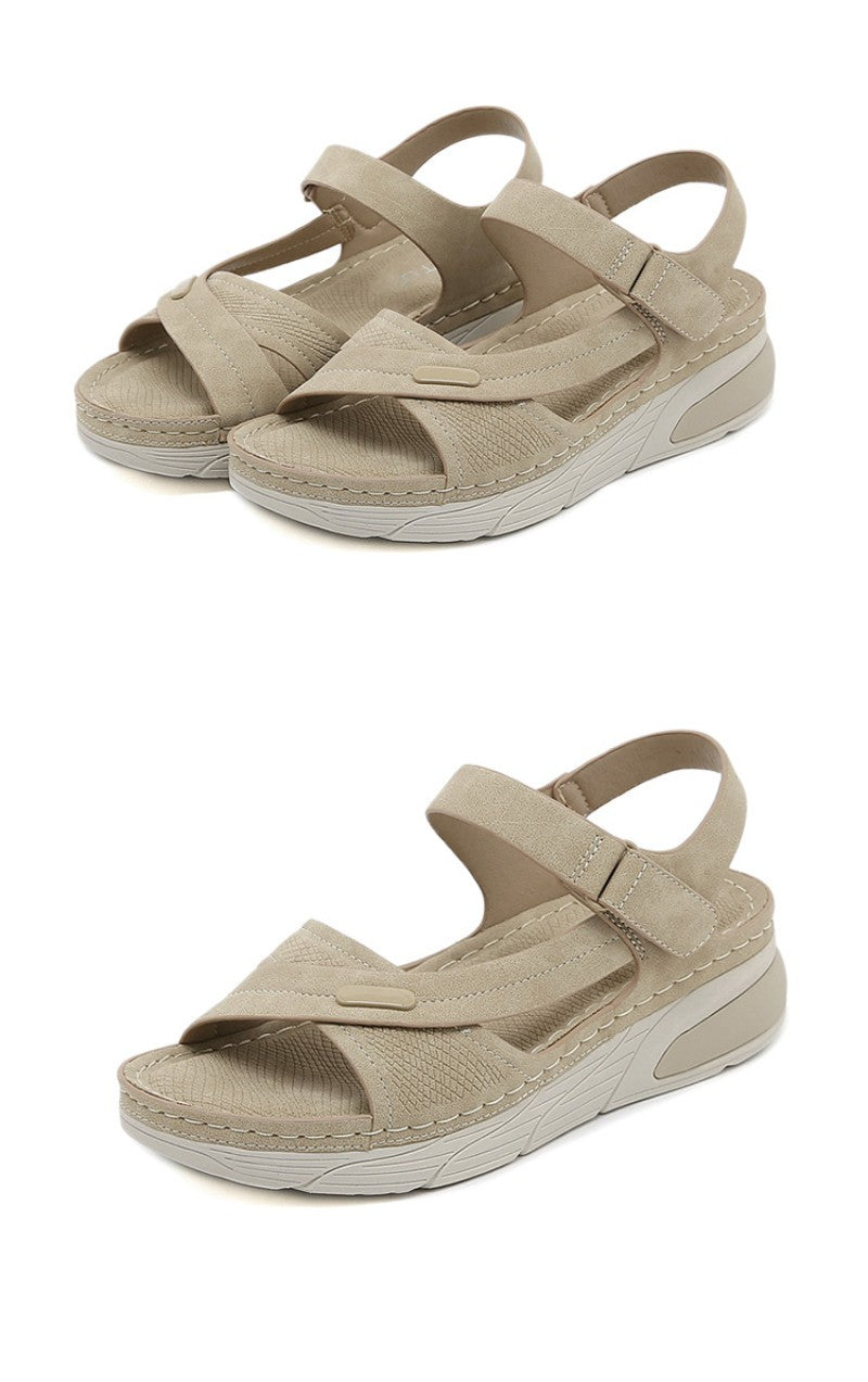 Sandal Lightweight Casual Sporty Comfortable Thick-Soled Velcro Versatile Fashion Trend Breathable National Style Wear-Resistant