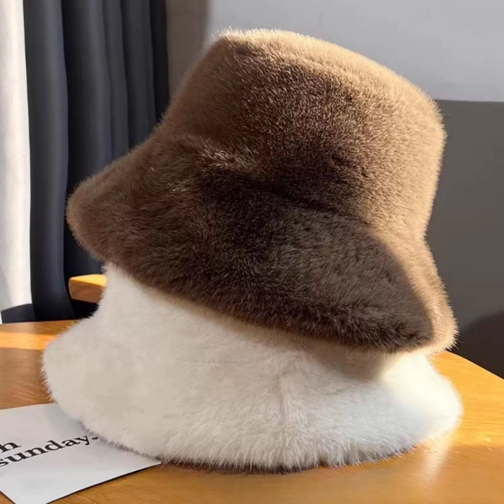 Hot Sale Fluffy Faux Fur Bucket Hats Women Warm Thick Plush Winter Hat Lady Fashion Fisherman Cap Korean Furry Bucket Hat Y2k