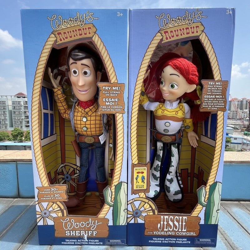 Bonecos Articulados Toy Story - Buzz Lightyear Woody Rex Jessie Modelo de Bonecos de Desenho Animado da Moda Vocal para Brinquedos Divertidos de Presente