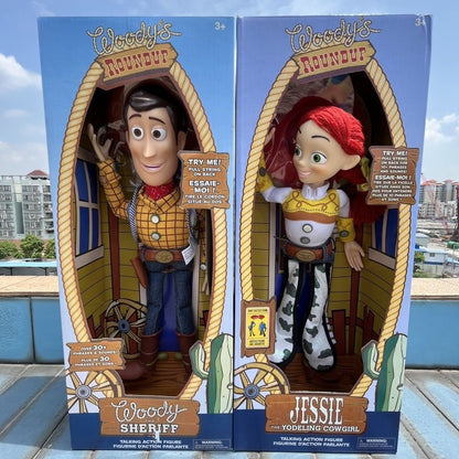 Bonecos Articulados Toy Story - Buzz Lightyear Woody Rex Jessie Modelo de Bonecos de Desenho Animado da Moda Vocal para Brinquedos Divertidos de Presente
