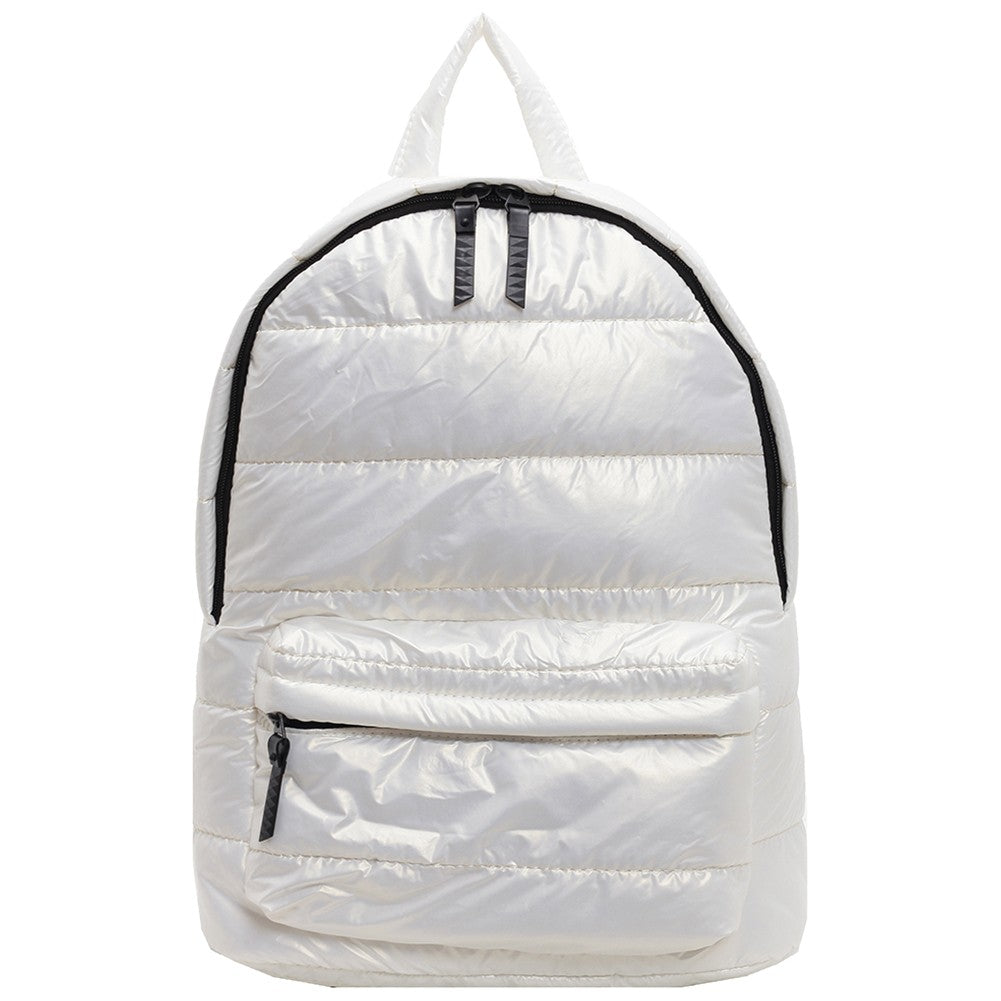 Winter Puffer Students School Bags Large Capacity Down Padded Backpack Solid Color Casual Bookbag Adjustable Strap Teen Rucksack