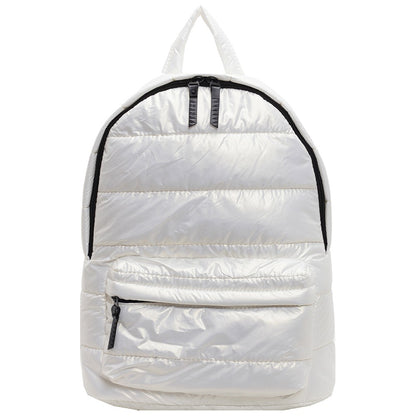 Winter Puffer Students School Bags Large Capacity Down Padded Backpack Solid Color Casual Bookbag Adjustable Strap Teen Rucksack