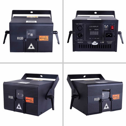 USA Warehouse 5W RGB Laser Animation Scan Projection Lights Compatible with Apple&Android Phone App Edit ILDA for Stage Lighting