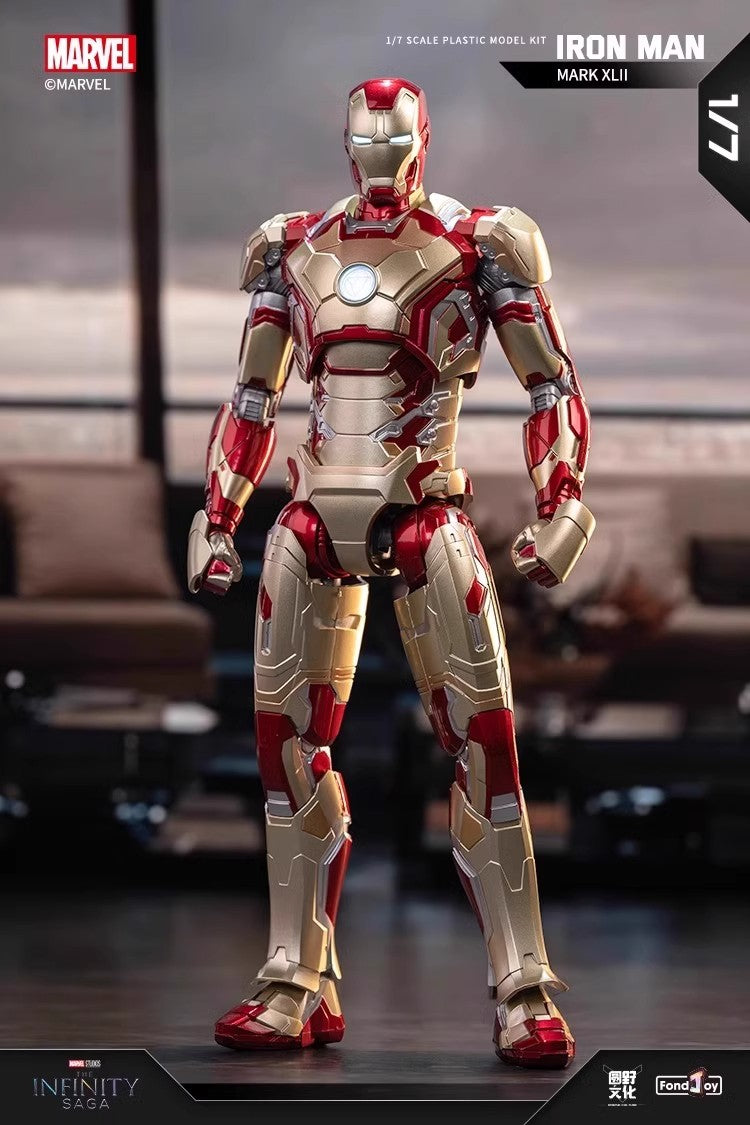 26CM Fondjoy Original Iron Man 1/7 MK42 MK43 1/12 MK1 MK2 MK3 MK4 MK5 MK6 Assembled Tony Stark Action Figure Collect Toy Gift
