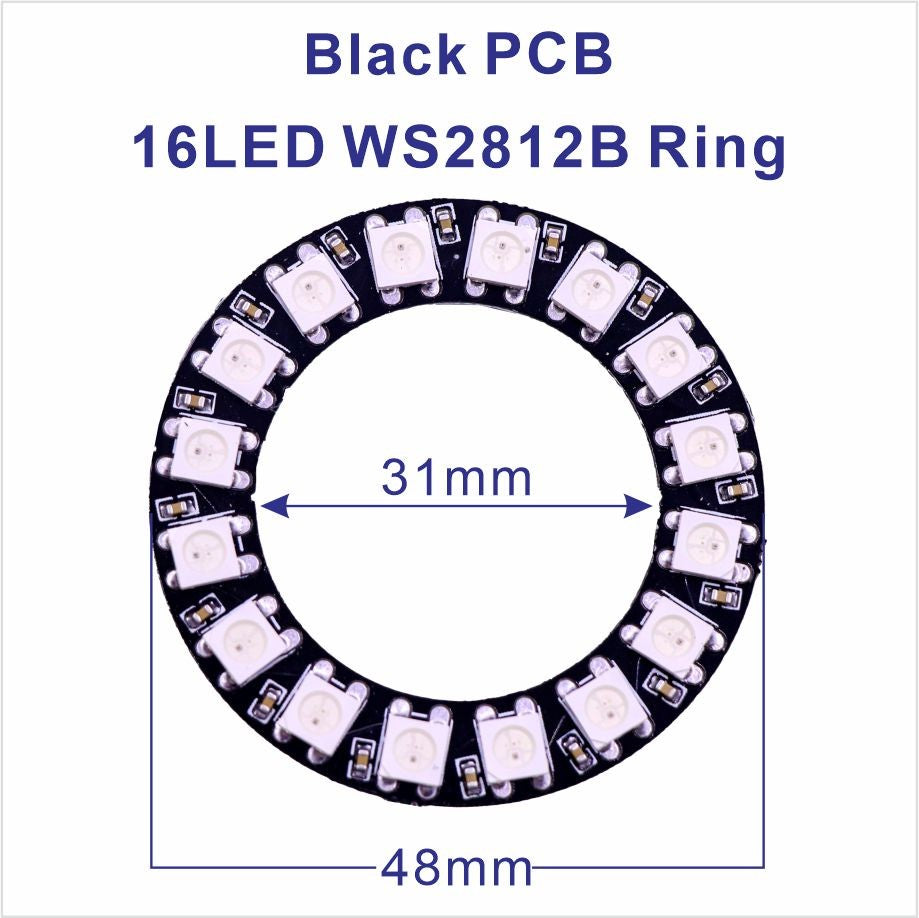 DC5V WS2812B Pixel Ring LED Panel Light Individual 8/16/24/35/45/128 LED Addressable WS2812 IC 5050 RGB LED Ring Module