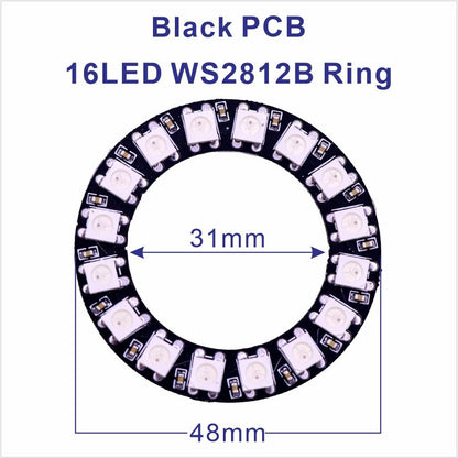DC5V WS2812B Pixel Ring LED Panel Light Individual 8/16/24/35/45/128 LED Addressable WS2812 IC 5050 RGB LED Ring Module
