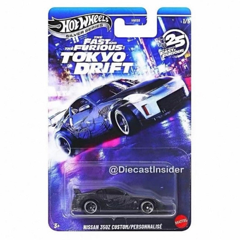 Mattel Hot Wheels Velozes e Furiosos M HNR88 Silver Series Tokyo Drift Set Nissan Chevrolet Carro em Miniatura Colecionável na Escala 1/64