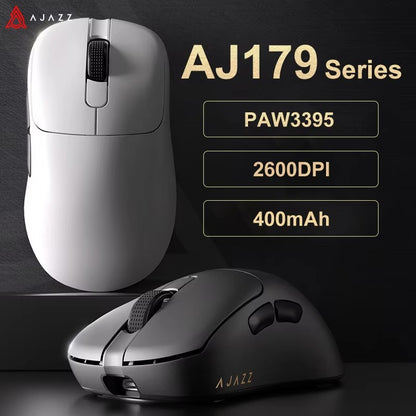 Mouse Gamer sem fio e com fio leve AJAZZ AJ179 PRO PAW3395 com base de carregamento magnética, ergonômico, com macro, para PC e notebook