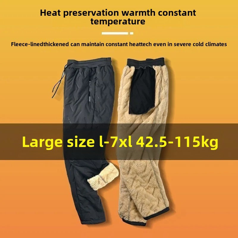 Ladies Thickened Cotton Pants Winter Outdoor Wear Lamb Velvet Fleece Lined Loose Casual Warm Slimming Snow Pants