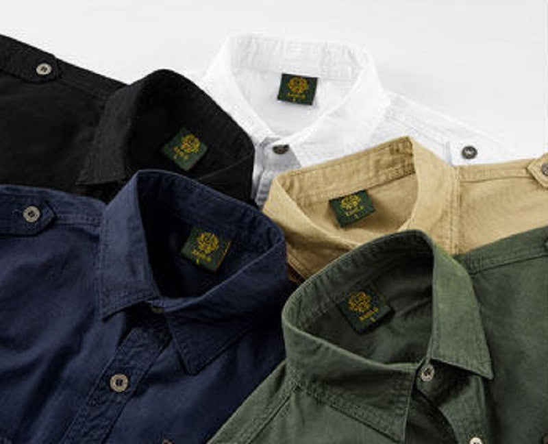 Spring Autumn New Men Long Sleeve Cargo Polo Shirt Casual Fashion Cotton Shirt Male Tactic Military Embroidery Tops