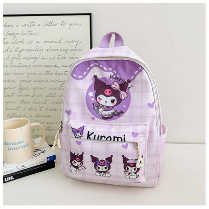 Mochilas Hello Kitty Kuromi Cinnamoroll com estampa de desenho animado fofo e leve para meninos e meninas do jardim de infância