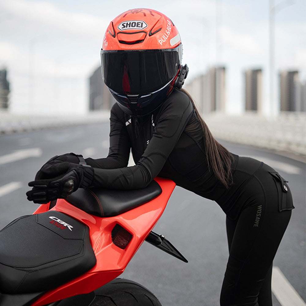 WOSAWE Women Motorcycle Jacket and Pants Set with Removable Pads Soft Protective Gear CE Certified Safety Moto Racing Clothes