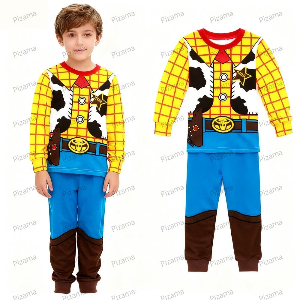 Autumn Winter 100 Cotton Full Sleeve Baby Minnie Mouse Pajamas Sets Children's Sleepwear Kids Pyjamas Pixar McQueen Kids Clothes