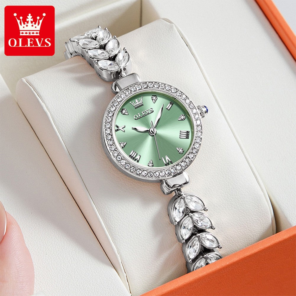 OLEVS 9971 Women Watch Luxury Brand Quartz Watch Fashion Unique Design Diamond Mermaid Bracelet Dress Watch Women Elegant Watch