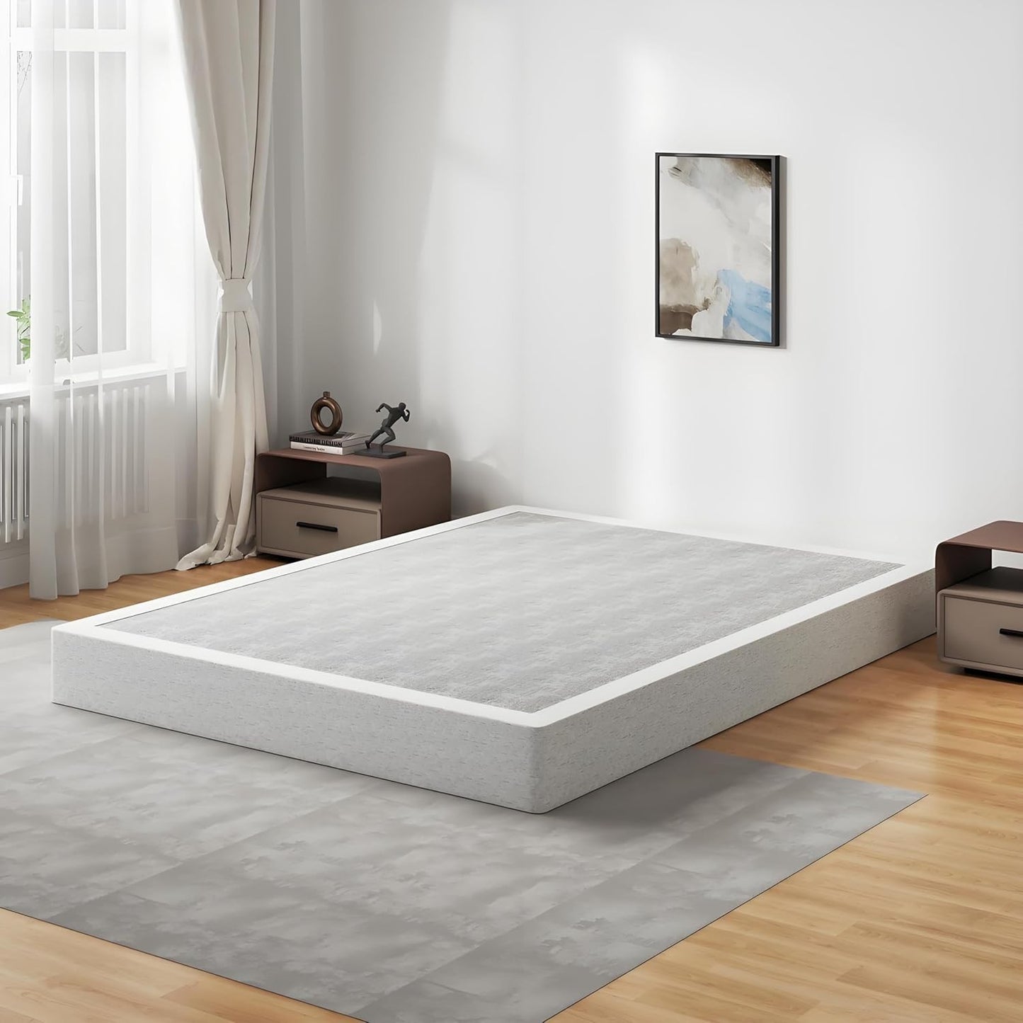 Base de Cama Box de Casal de 7 Polegadas, Base de Colchão Metálica Resistente de 3000 lbs, Montagem Fácil Sem Ferramentas