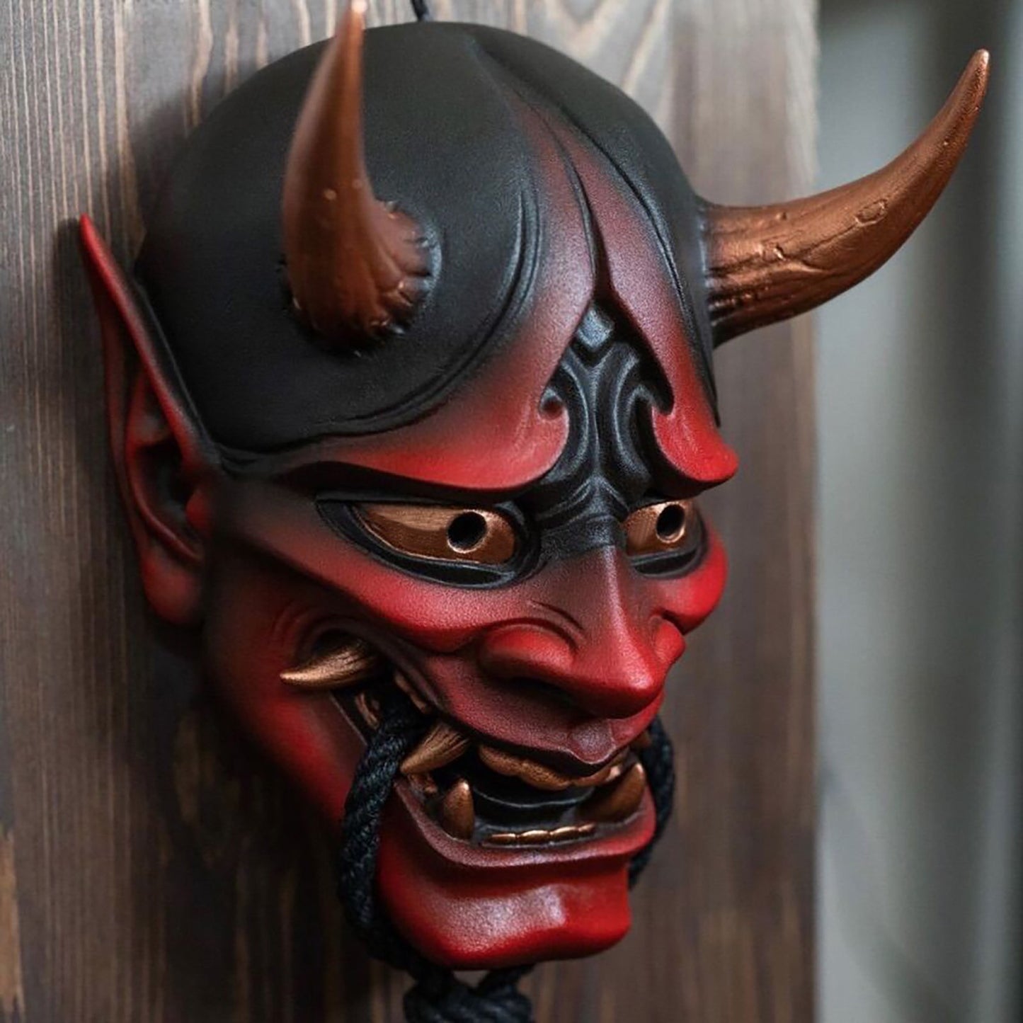Halloween Prajna Mask Japanese Color Bonjour Noh Kabuki Demon Mask Hundred Ghosts Night Out Resin Ghost Samurai Props Party Mask