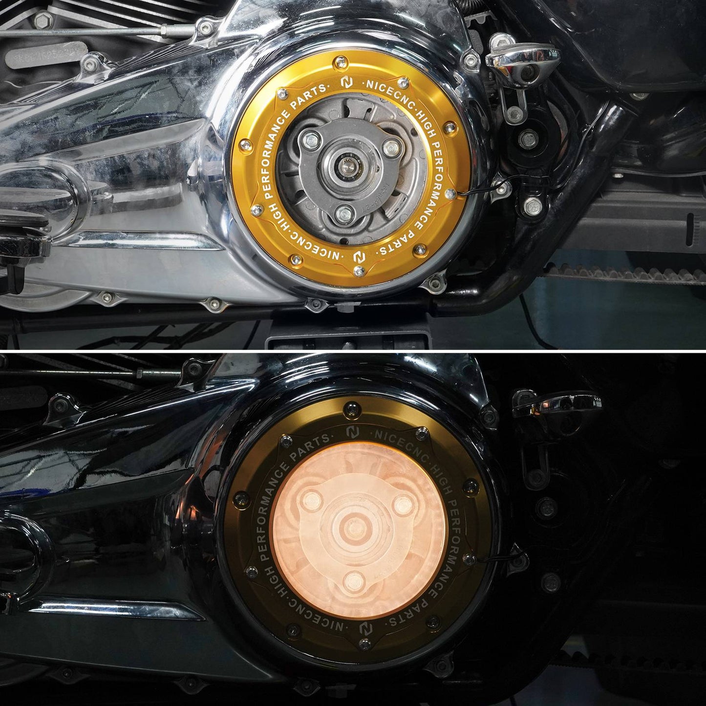 Para Harley Street Glide FLHX 2016-2023 Tampa de Embreagem Derby com Luz de LED Road King FLHR Road Glide FLTRX CVO Tri Glide Electra Glide
