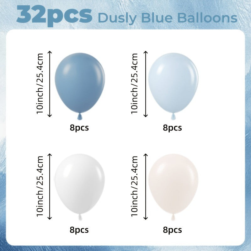 A Set of 32 Light Blue Balloons 10-inch Sand White Light Blue and White Balloons for Wedding Celebrations Gender Reveal Party