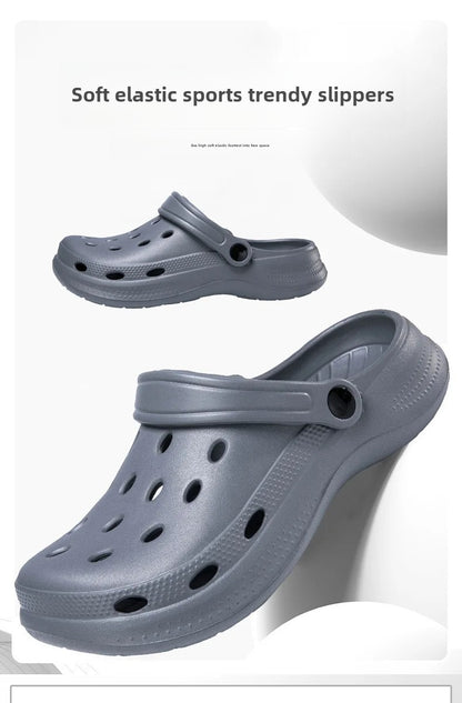 Stock Available 2024 New Large Size Beach Hollow Out Sandals Men's and Women's Garden Shoes Plus Size EVA Sole EVA Strap