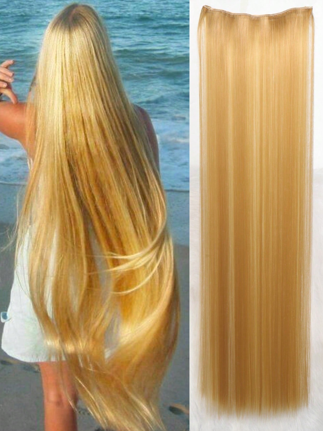 Aosiwig Sintético Super Longo Liso 100cm 5 Presilhas Extensão de Cabelo Natural Preto Loiro Aplique Postiço para Mulheres