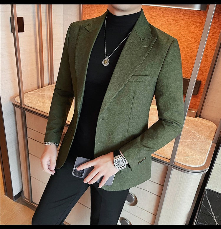 Blazer Jackets Men's Clothing High Quality Autumn Winter Thick Warm Mens Jackets And Coats Business Formal Wear Slim Fit Blazers